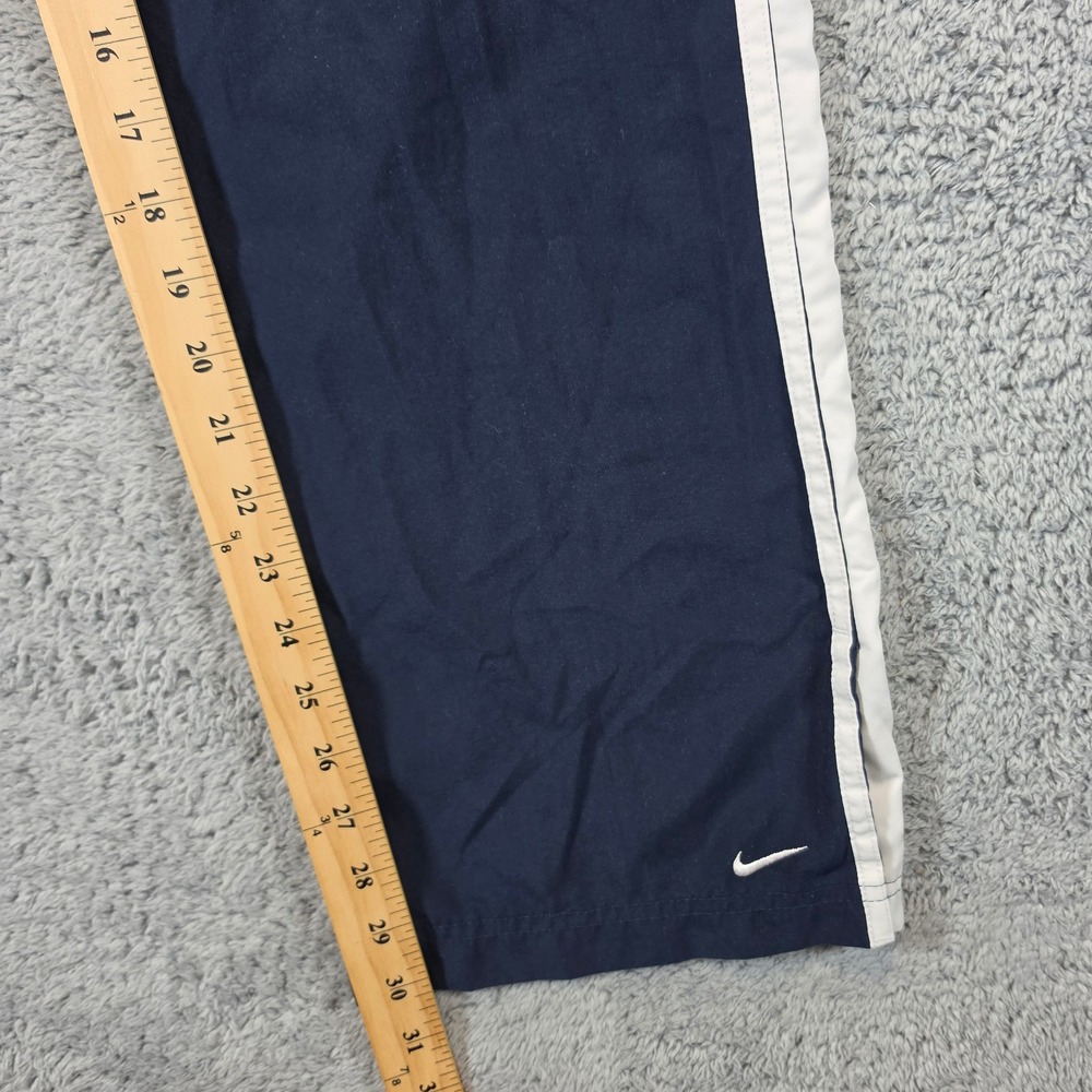 Nike Track Pants Mens Medium Navy Blue White Side Stripe Vintage Windbreaker Y2K - Picture 8 of 10